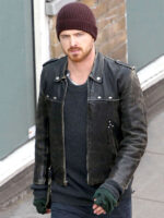 Arron Paul A Long Way Down Distressed Leather Jacket