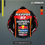 Marc Marquez Honda Repsol Motogp Black Leather Jacket - Image 3