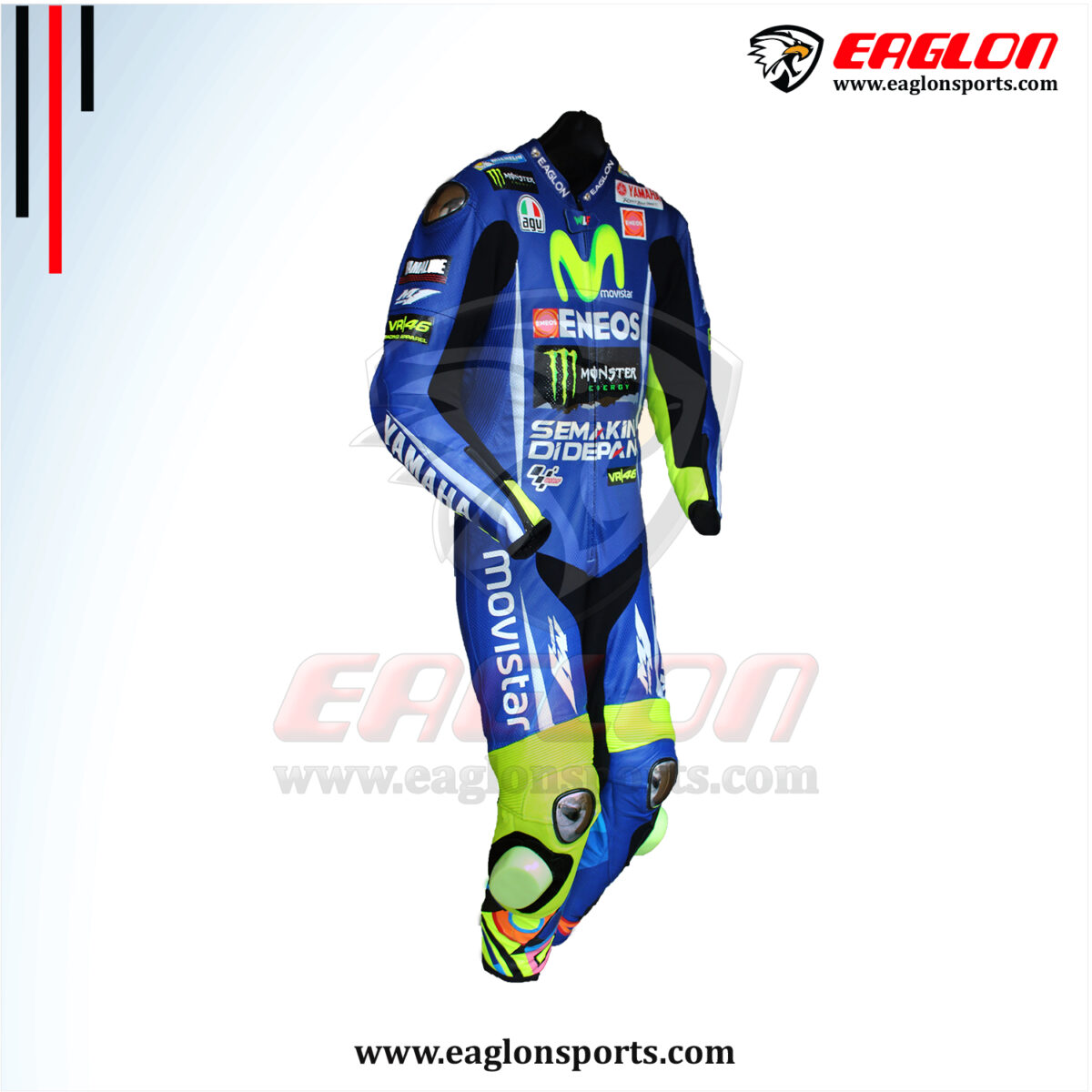 Valentino Rossi Yamaha Movistar MotoGP 2017 Leather Suit Left
