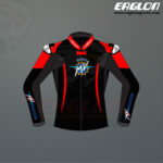 MV Agusta E1 Red Fluro and Black Leather Race Jacket