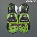Kawasaki Motorcycle Leather Race Gloves