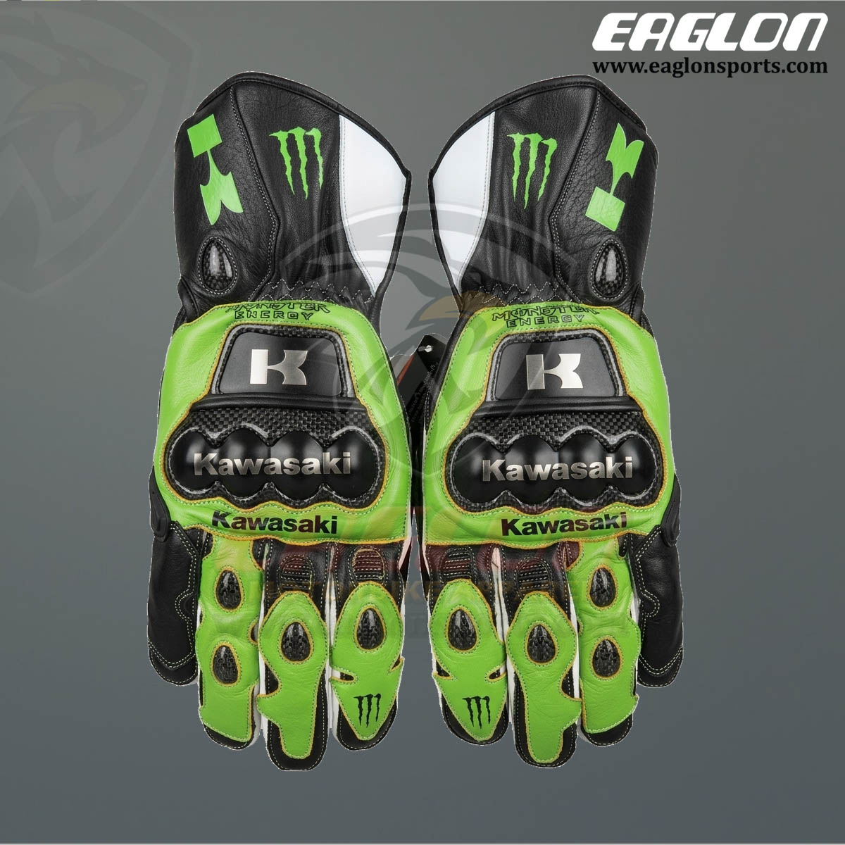 Kawasaki Motorcycle Leather Race Gloves Kawasaki Motorcycle Leather Race Gloves