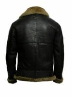 Black Bomber Leather Jacket - Image 2
