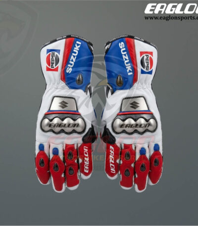 Pepsi Suzuki Leather Riding Gloves