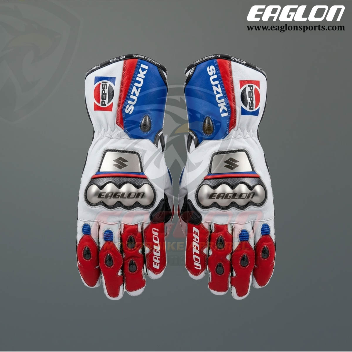Pepsi Suzuki Leather Riding Gloves Pepsi Suzuki Leather Riding Gloves